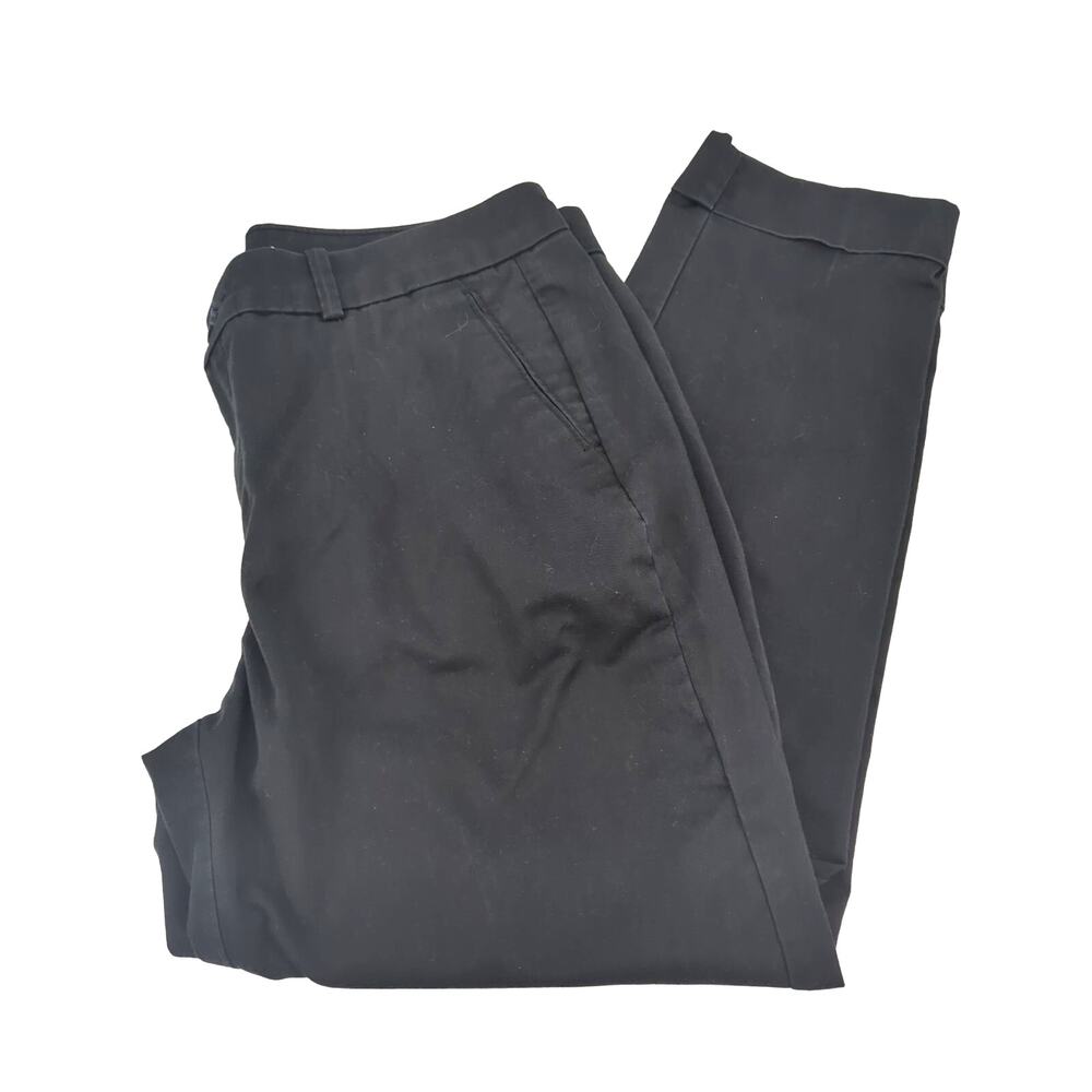 EUC Black Cotton Blend Dockers Dress Pants Mens US 12, 35x26‎ Cuff Hem Zipper